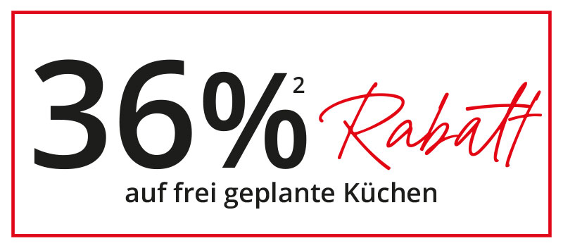 Nur jetzt: 36% Rabatt auf frei geplante Küchen bei Möbel König