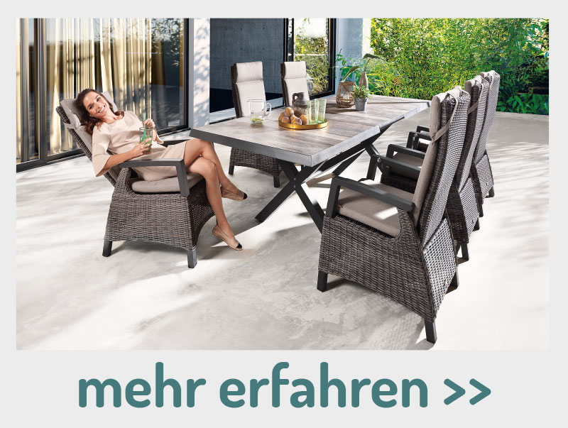 Jetzt tolle Sessel, Tische und Hocker für den Garten bei speedy entdecken und richtig sparen beim Gartenmöbelkauf!