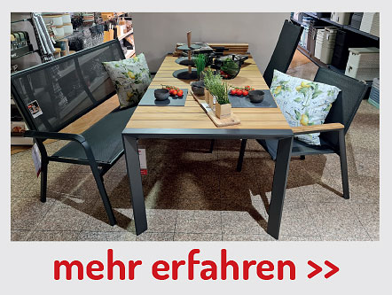 Tisch und Sessel Alu anthrazit matt/Teakholz